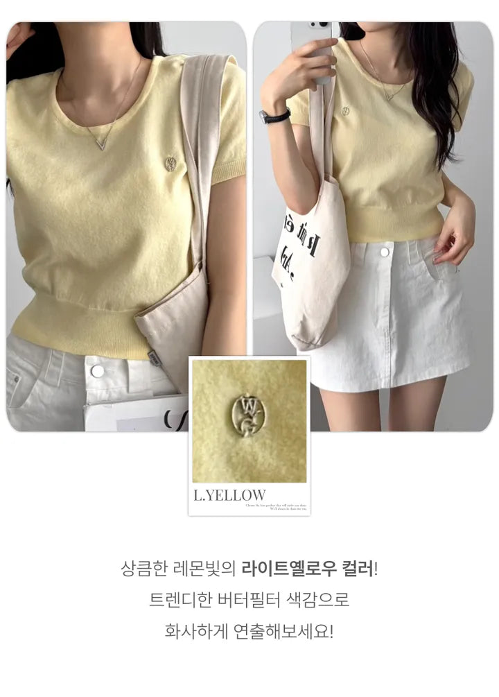 Round Neck Pendant Knit Top(5 colors)