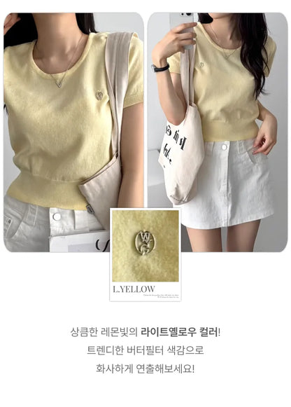 Round Neck Pendant Knit Top(5 colors)
