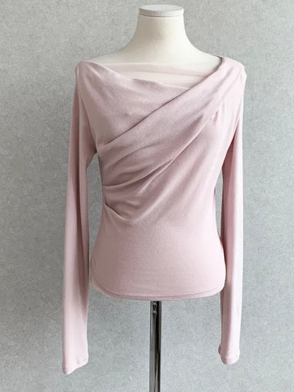 Ethereal Cowl Neck Sheer Tee(3 Colors)