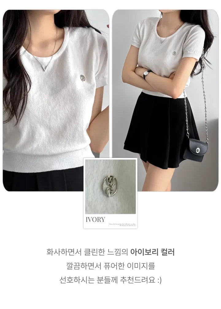 Round Neck Pendant Knit Top(5 colors)