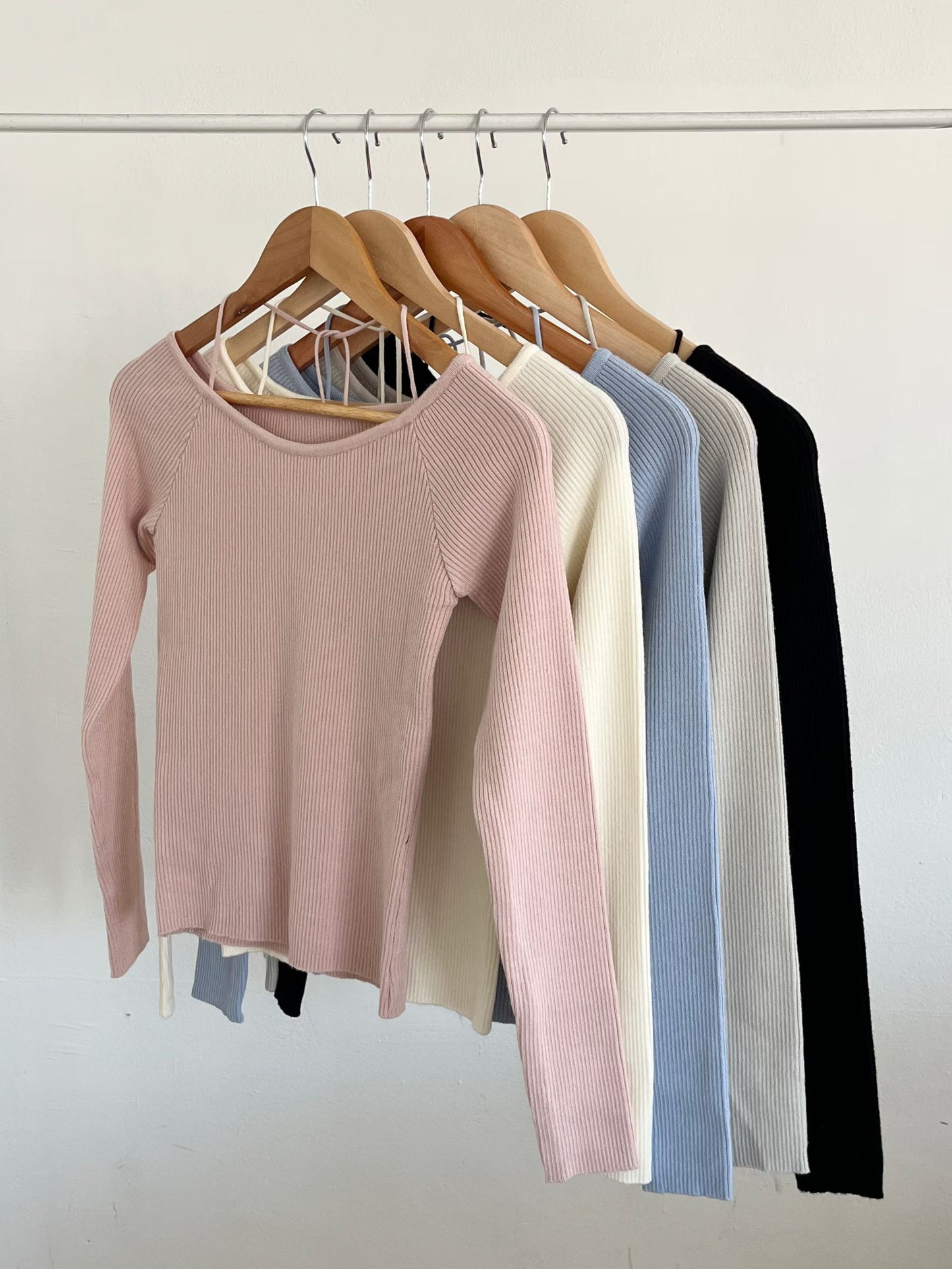 2-WAYS Boat Neck Tie-Back Knit Top(5 colors)