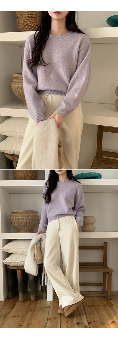 Round Neck Marshmallow Lambswool Sweater(10 Colors)