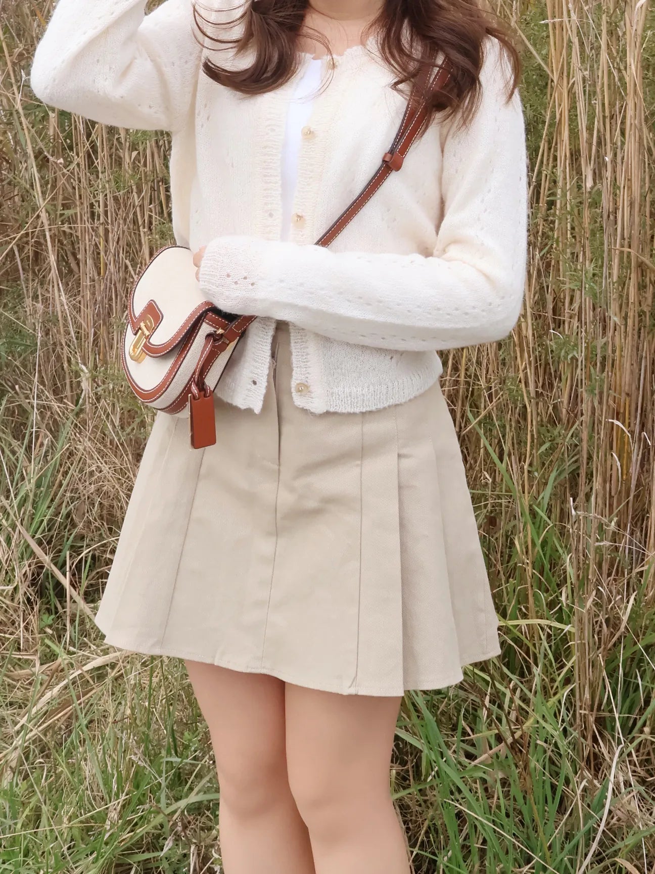[25% WOOL] Sweet Lace Hollow-Out Cardigan(Cream)