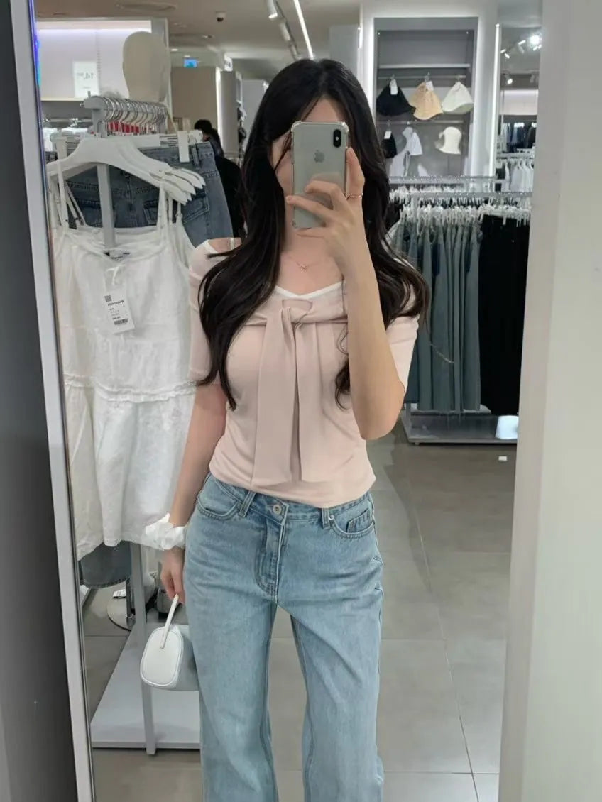 Romantic Tie-Neck Sheer Chiffon Top(2 Colors)