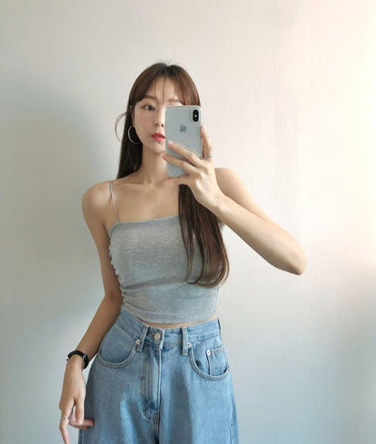 Everyday Straight-Neck Strap Cloud Touch Bra Top(4 Colors)