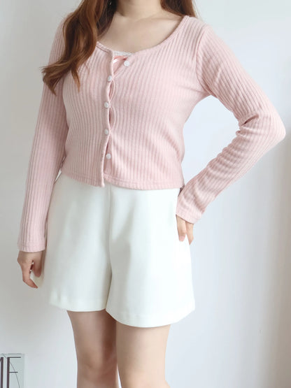 [2-Piece Set] Romantic Balletcore Lace Cami & Cardigan Set(Pink)