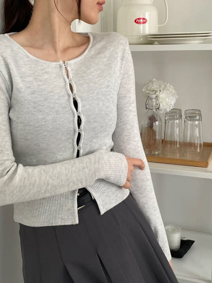 Layered Button-Knit Top(4 colors)