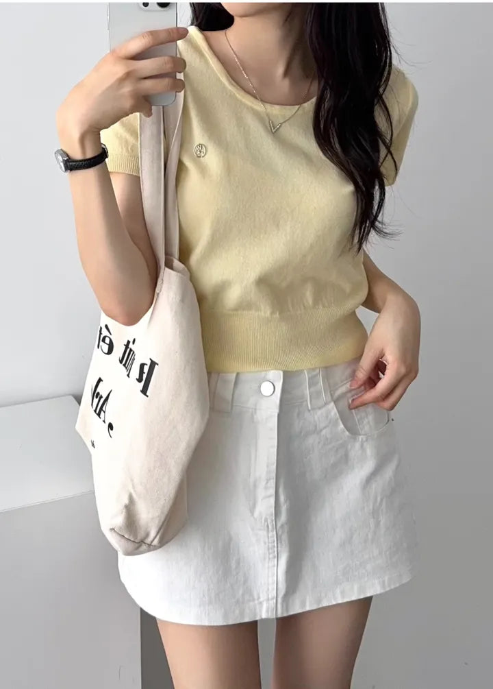 Round Neck Pendant Knit Top(5 colors)