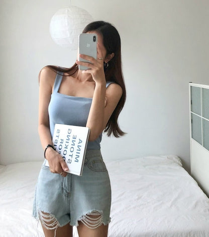 Everyday Straight-Neck  Cloud Touch Bra Top(4 Colors)