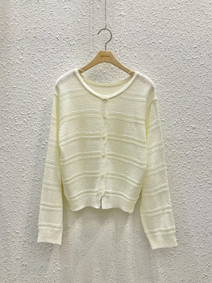 Delicate Hollow-Out Loose Knit Cardigan(5 colors)
