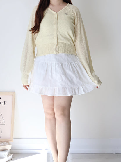 Pastel Pendant Lightweight Cool-Touch Knit Cardigan(Yellow)