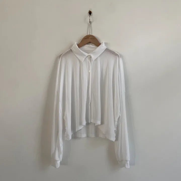 Morning Mist Sheer Layering Oversized Shirt(4 colors)