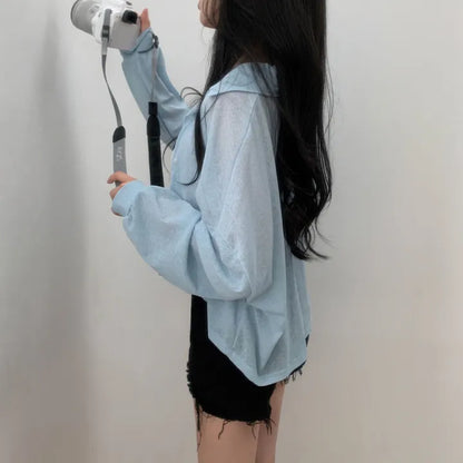 Morning Mist Sheer Layering Oversized Shirt(4 colors)