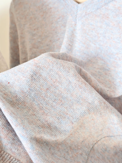 Dreamy V-Neck Heather Sweater(Lavender)