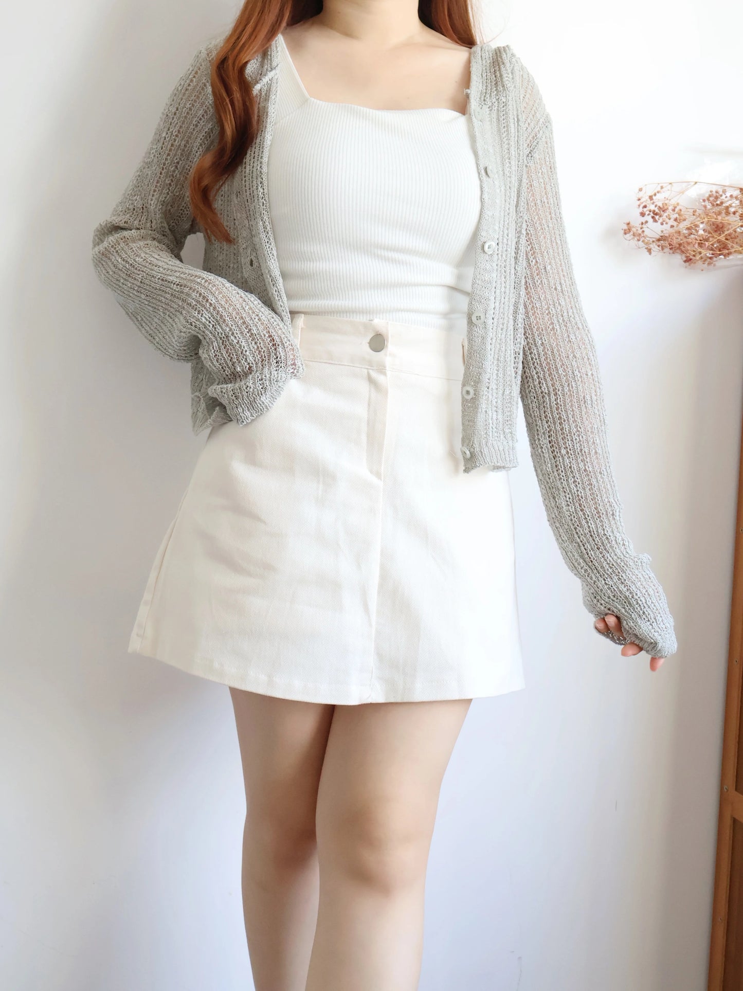 Matcha Milk Foam Hooded Knit Cardigan(Mint)