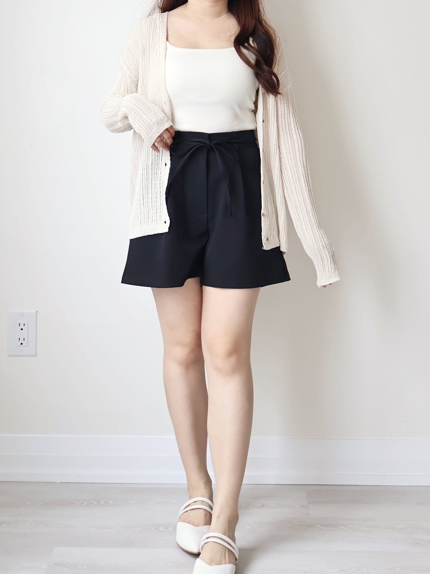 Relaxed-Fit Ripple Knit Cardigan(Beige)