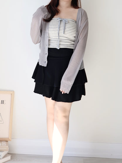 Featherlight Airy Ice-Silk UV-Block Knit Cardigan(Grey)