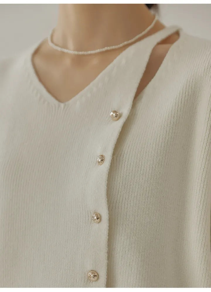 Elegant Gold Buttons Sweater(3 colors)