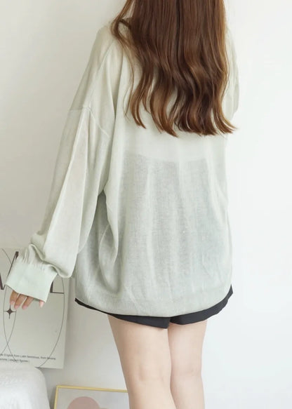 Oversized Sheer Ice Silk Sun-Protection Cardigan(Mint)