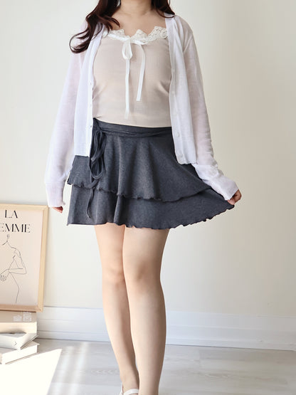 Featherlight Airy Ice-Silk UV-Block Knit Cardigan(Ivory)