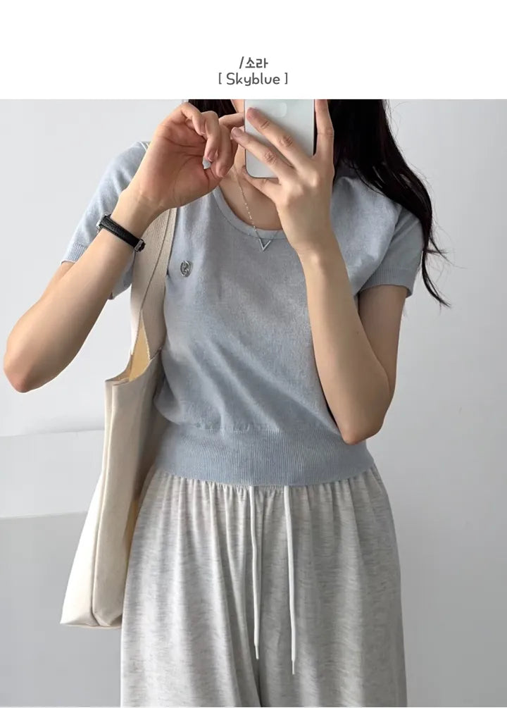 Round Neck Pendant Knit Top(5 colors)