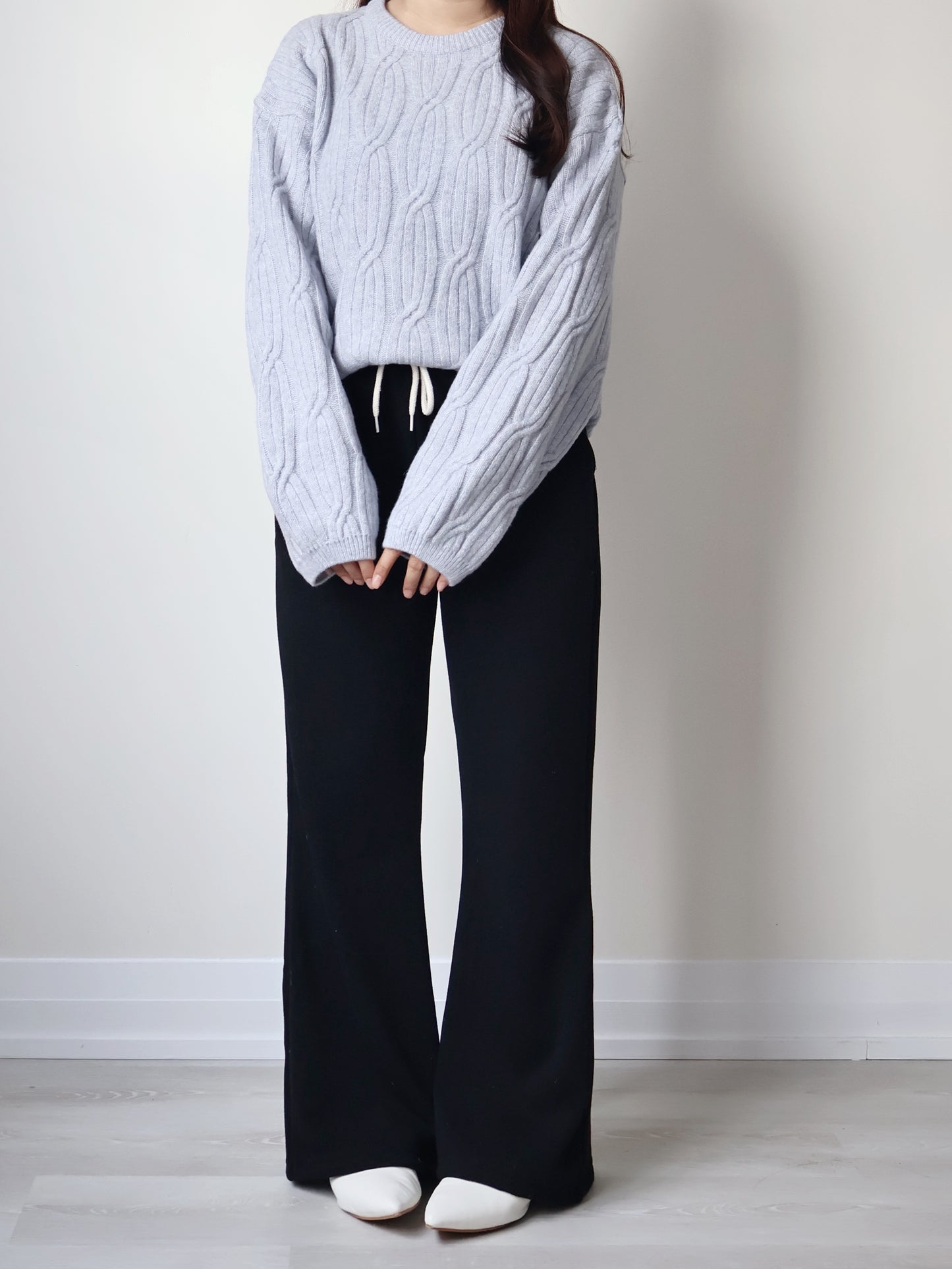 Cloud-Soft Twist Bread Sweater(Sky  blue)