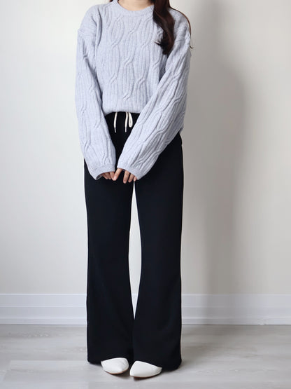 Cloud-Soft Twist Bread Sweater(Sky  blue)