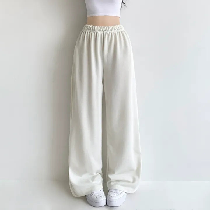 [3 Lengths] Everyday Relaxed Wide-Leg Cotton Pants with Pockets(Cream)