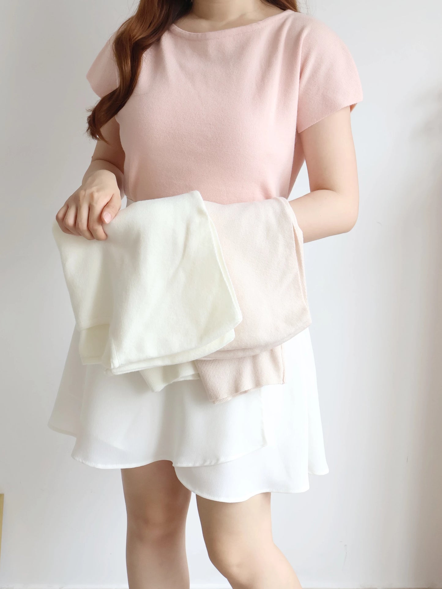 Mochi-Soft Flattering Knit Top(Peach)