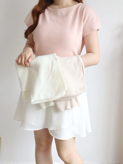 Mochi-Soft Flattering Knit Top(Peach)