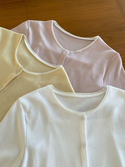 French Lace-Trim Modal Camisole Sets(3 Colors)