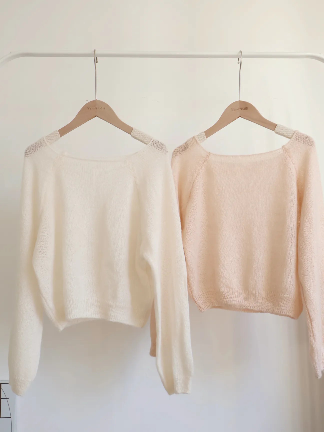 [8% Mohair] Cloud-Light Soufflé Sweater(Peach)