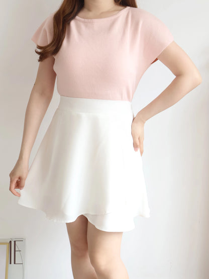Mochi-Soft Flattering Knit Top(Peach)
