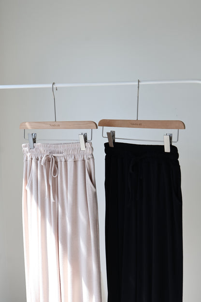 [2 Lengths] Cloud-Soft & Silk-Touch Cooling Wide-Leg Pants with Pockets(Beige)