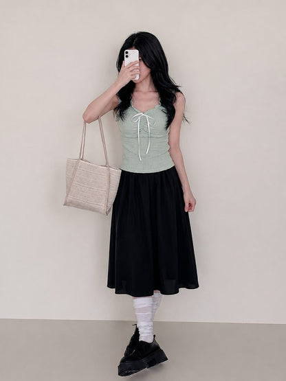 2-Way Seersucker Bow Tank Top(3 Colors)
