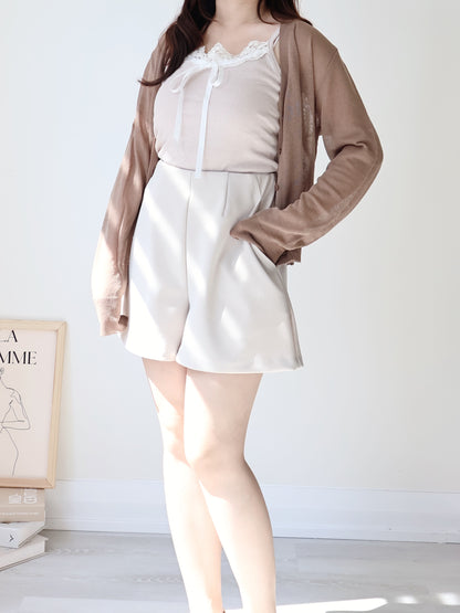 Featherlight Airy Ice-Silk UV-Block Knit Cardigan(Brown)