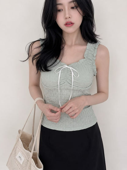 2-Way Seersucker Bow Tank Top(3 Colors)