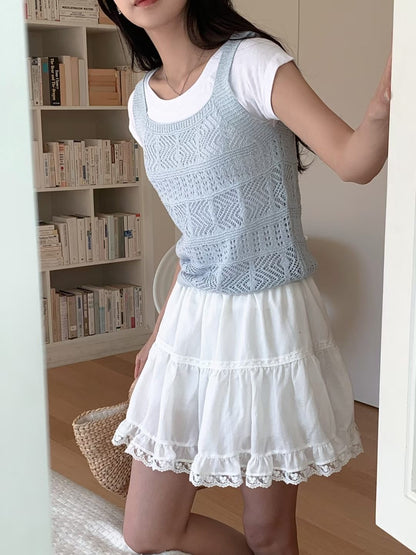 Bohemian Hollow-Out Knit Vest(4 Colors)