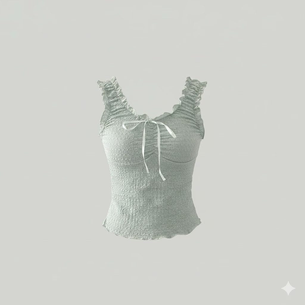 2-Way Seersucker Bow Tank Top(3 Colors)
