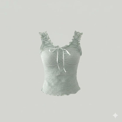 2-Way Seersucker Bow Tank Top(3 Colors)