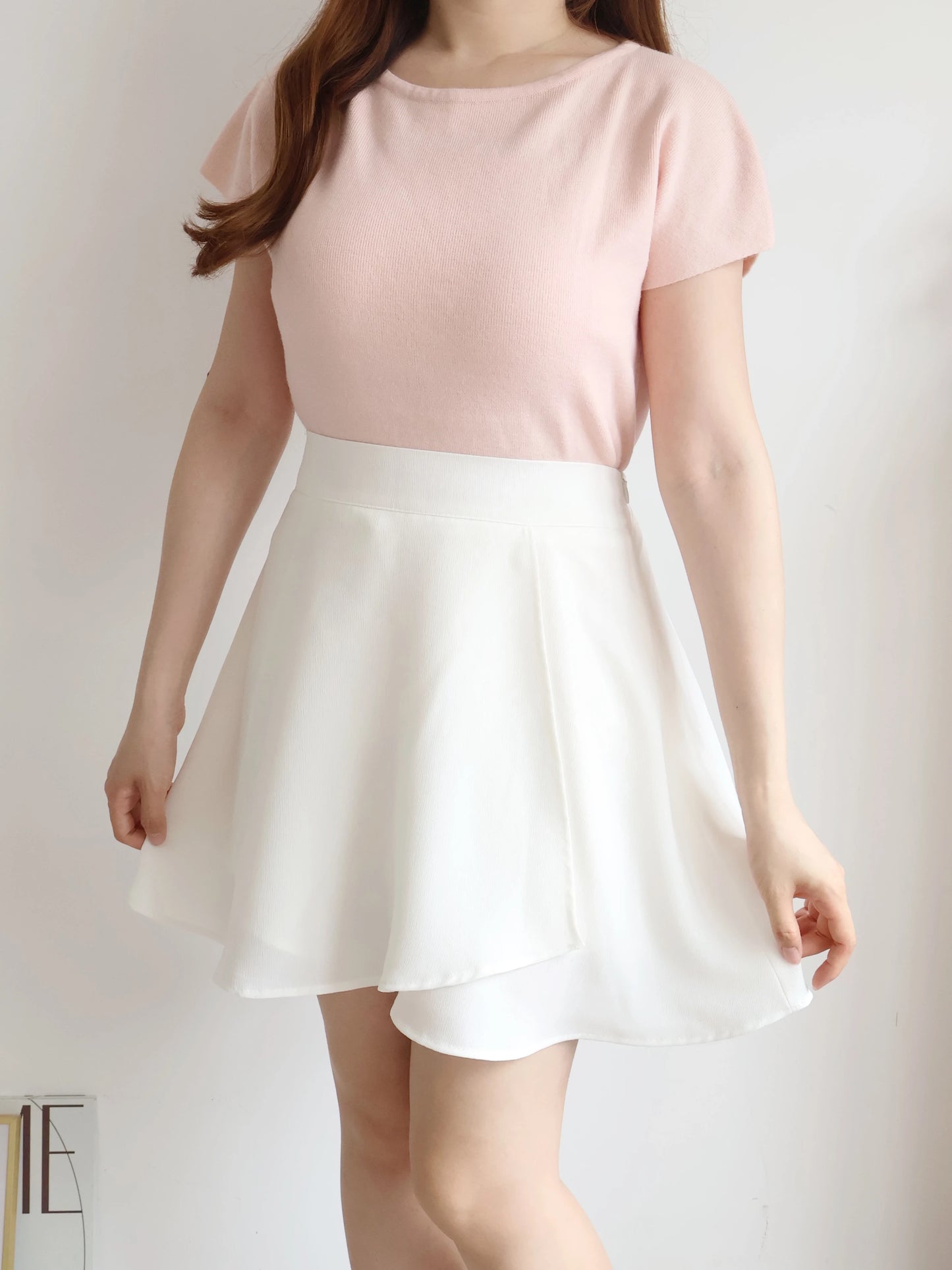 Mochi-Soft Flattering Knit Top(Peach)