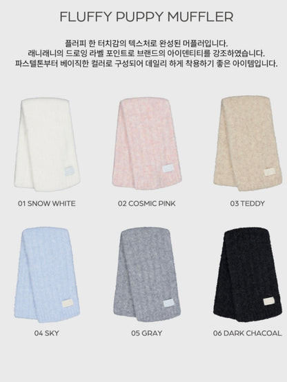 [Renny Rennie] 10% Wool！Fluffy Puppy Muffler(6 colors)