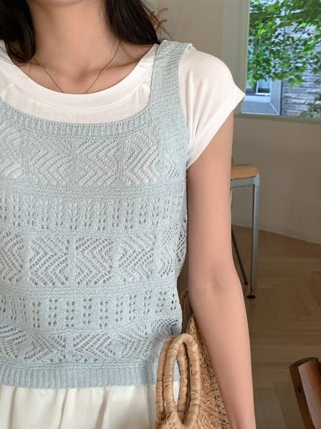 Bohemian Hollow-Out Knit Vest(4 Colors)