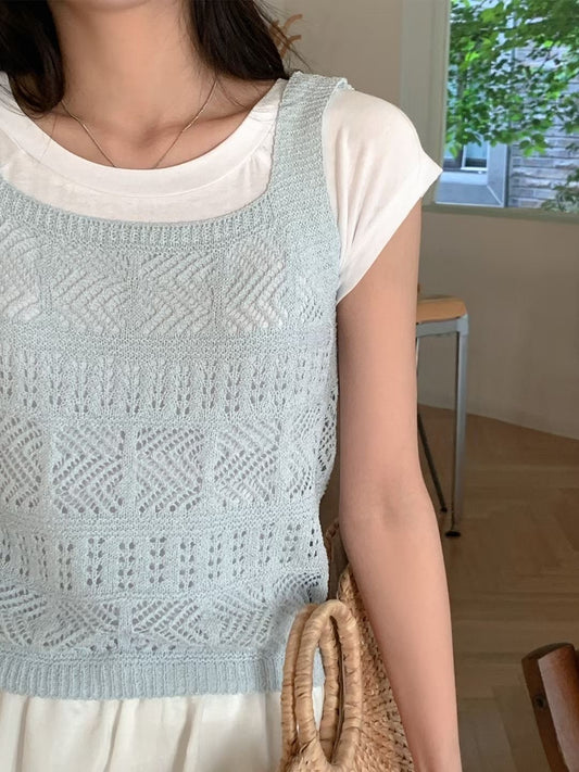 Bohemian Hollow-Out Knit Vest(4 Colors)