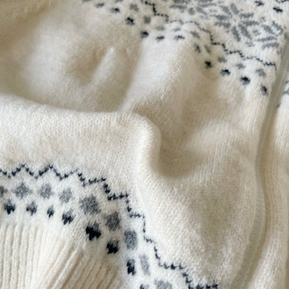 [2-WAYS] Nordic Style Snowflake Knit Zipper Jacket