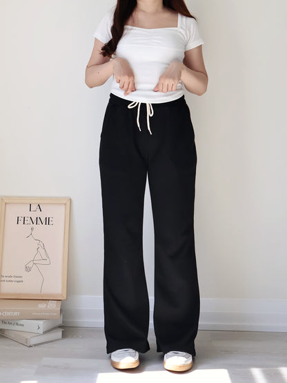 [3 Lengths] Everyday Bootcut Sweatpants(Black)