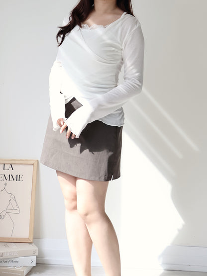 Romantic Lace Layered 2-Way Top(Ivory)