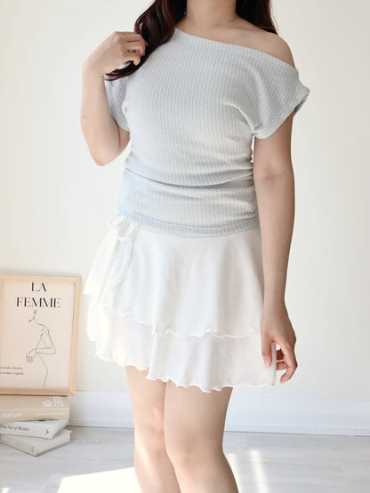 Breezy Cool-Touch Sculpted Asymmetric Top(Skyblue)