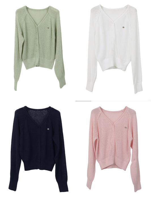 Pastel Pendant Lightweight Cool-Touch Knit Cardigan(4 colors)