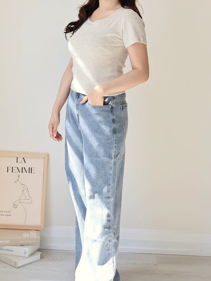Everyday Breathable Waist-Contour Cotton Tee(4 colors)